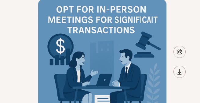 Opt for In-Person Meetings for Significant Transactions
