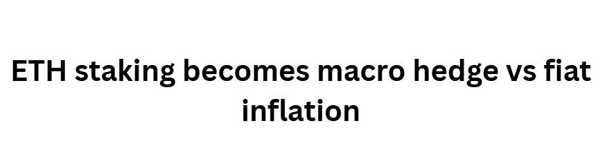 ETH staking becomes macro hedge vs fiat inflation