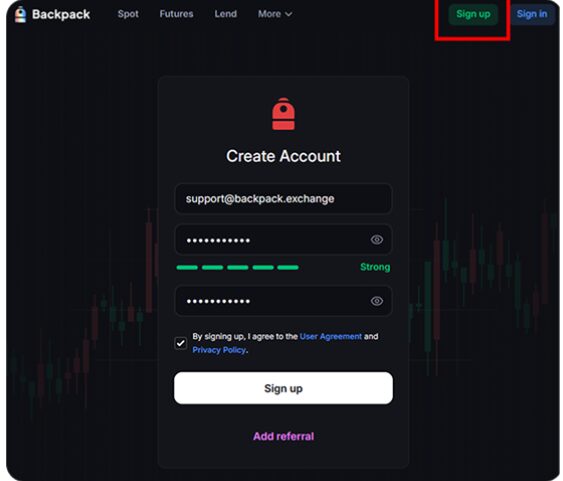 How to Sign Up Backpack Exchange?