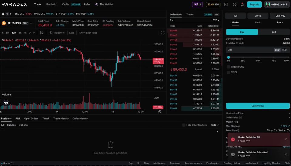 Paradex Trade 