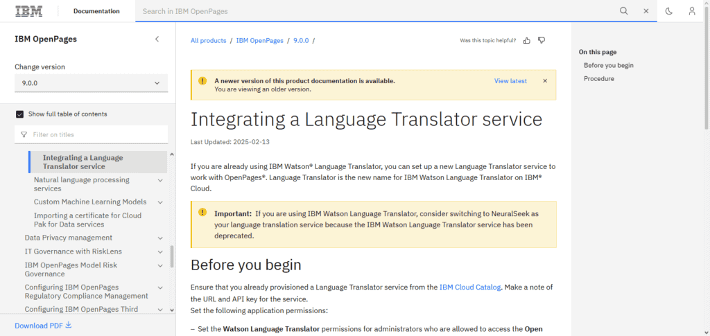 IBM Watson Language Translator API